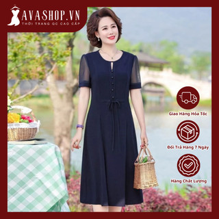 Đầm Trung Niên Phối Tay Ren Sang Trọng VH58