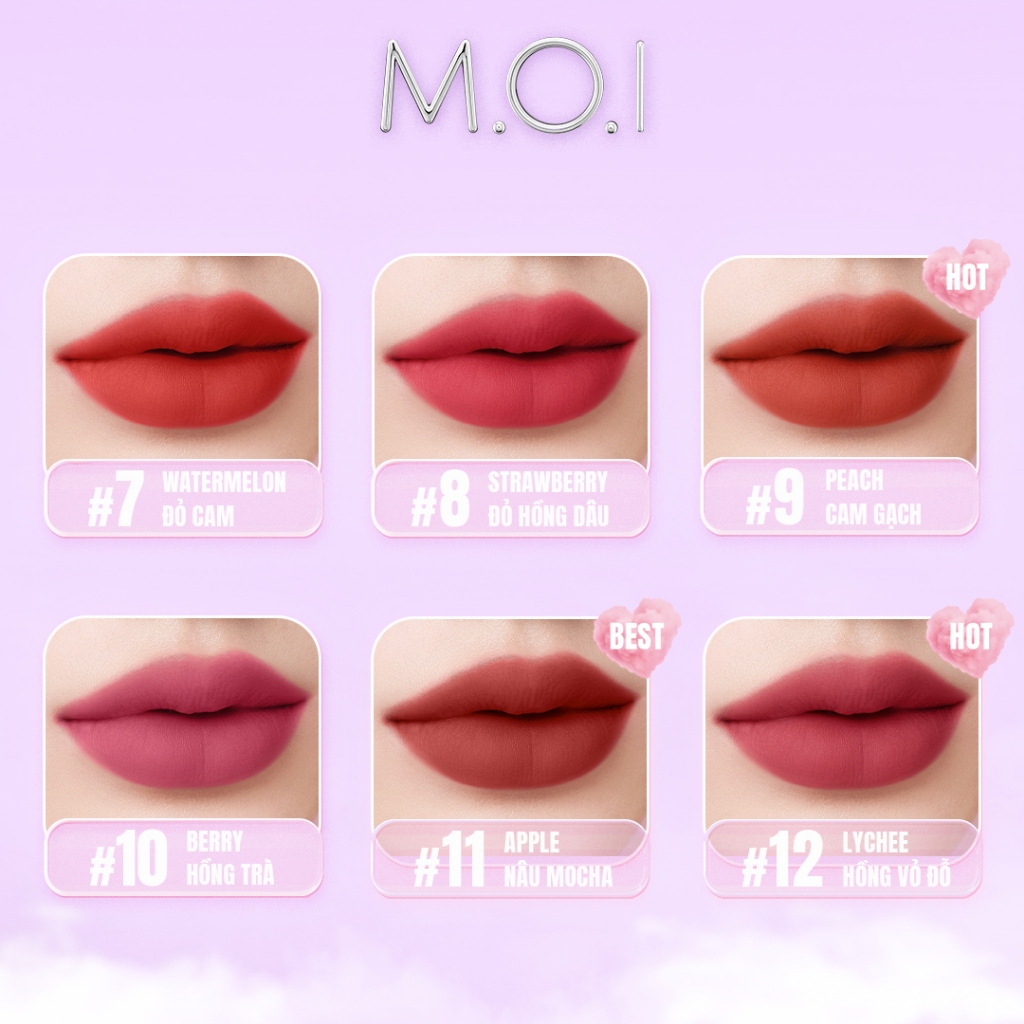 Ảnh Set 2 Son tint MOI Cotton Candy - Son Kẹo Nhẹ Như Bông - Matte Lasting Lip Tint 4