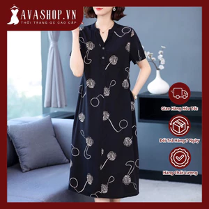 Đầm Hoa Cotton Mùa Hè Mềm Mát Cho Mẹ VH11