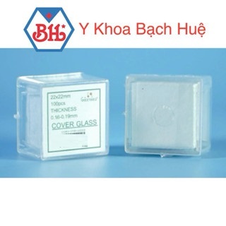 Hộp 100 tấm Lamen vuông 22x22mm, Lamen kính hiển vi