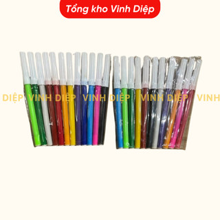Bộ bút màu dạ vẽ học sinh 12 màu, bộ bút dạ màu cấp 1