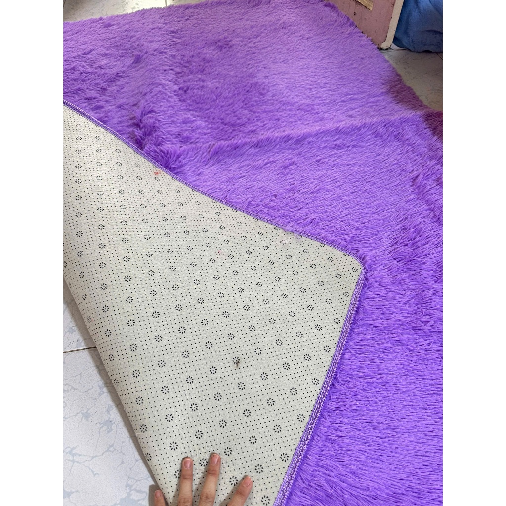 Thảm Lông Trải Nệm - Thảm Lông Lót Phòng Ngủ Màu Tím 2m x 1m6