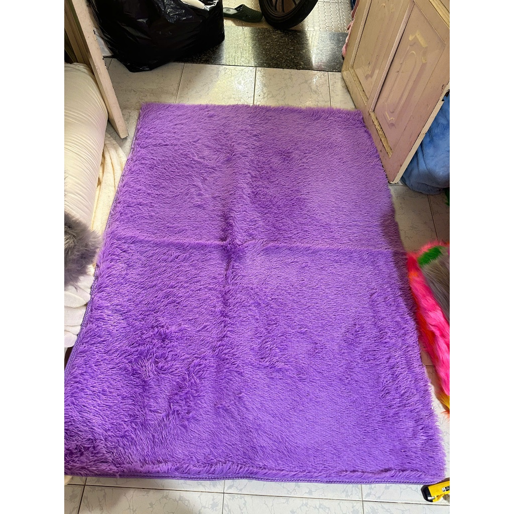 Thảm Lông Trải Nệm - Thảm Lông Lót Phòng Ngủ Màu Tím 2m x 1m6