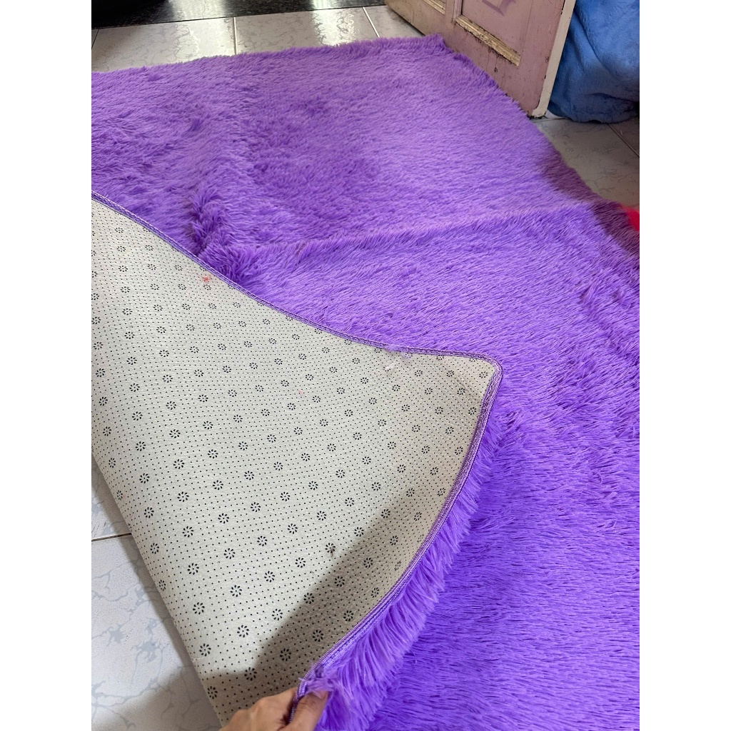 Thảm Lông Trải Nệm - Thảm Lông Lót Phòng Ngủ Màu Tím 2m x 1m6