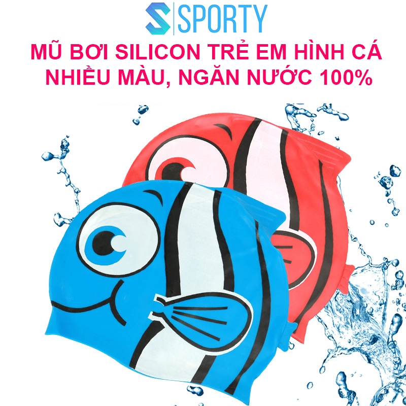 Mũ bơi trẻ em hình cá phù hợp cho bé trai, gái trên 3 tuổi SPORTY 1196,1197