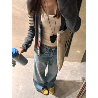 Quần jeans ống rộng lưng cao màu xanh nhạt trơn ( 0Q33)- MYHANH.GU