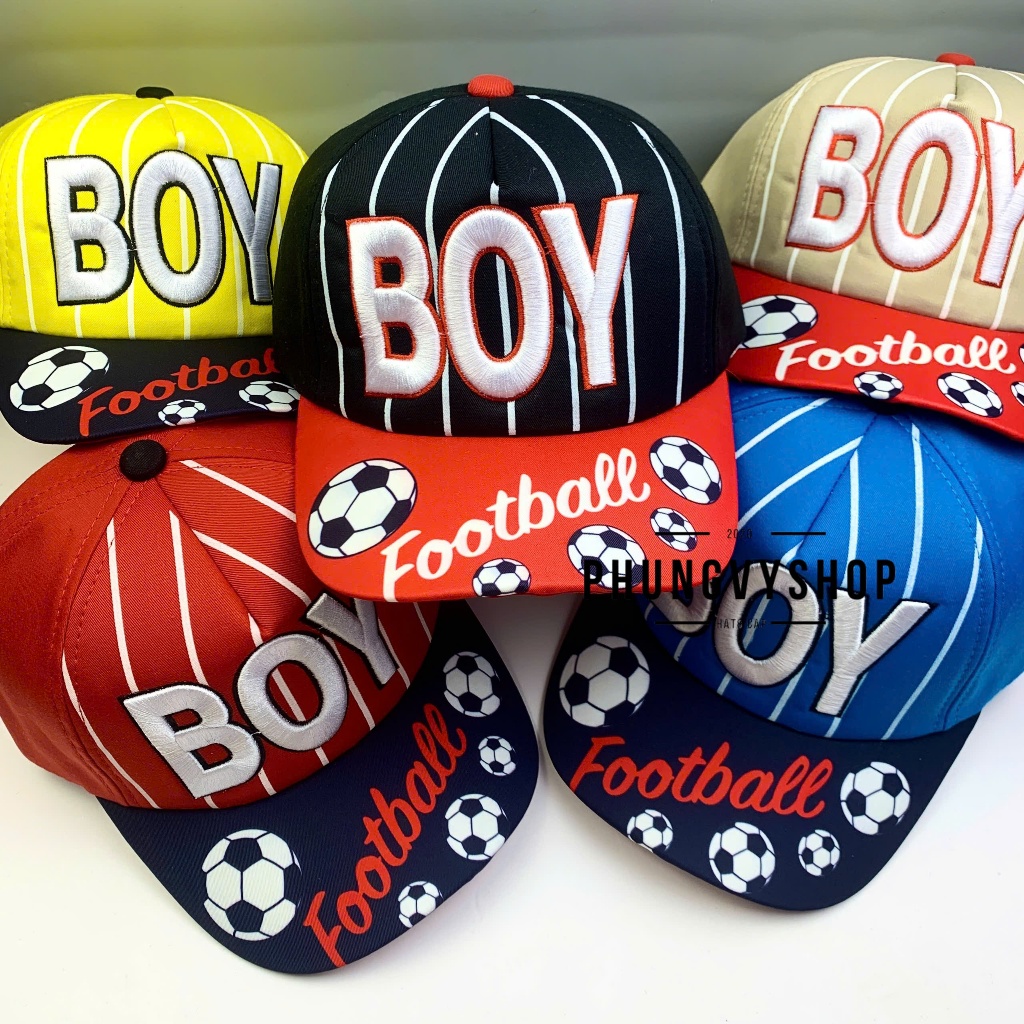 (SALE) Bé 3-8 TUỔI/ Mũ lưỡi trai cho bé trai bé gái phungvyshop- Nón trẻ em / Kết trung BOYFOOTBALL /