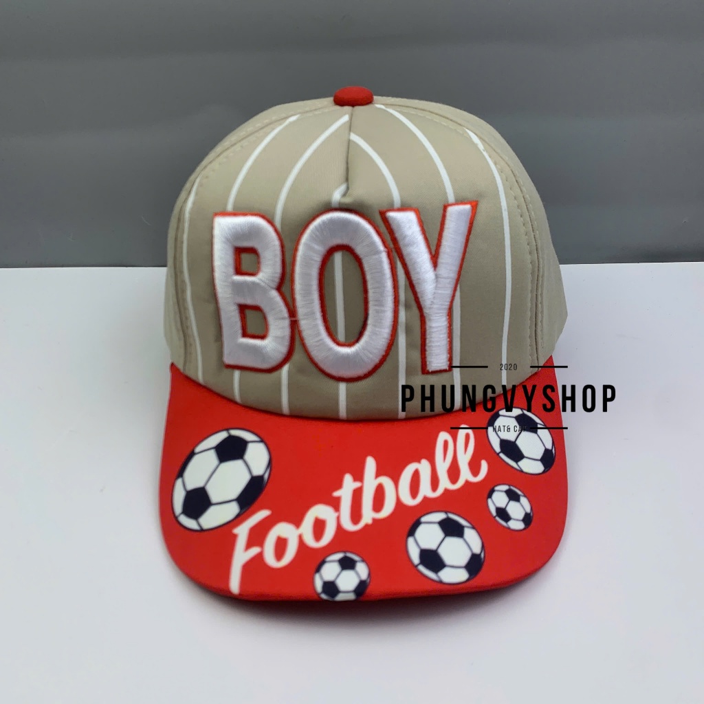 (SALE) Bé 3-8 TUỔI/ Mũ lưỡi trai cho bé trai bé gái phungvyshop- Nón trẻ em / Kết trung BOYFOOTBALL /