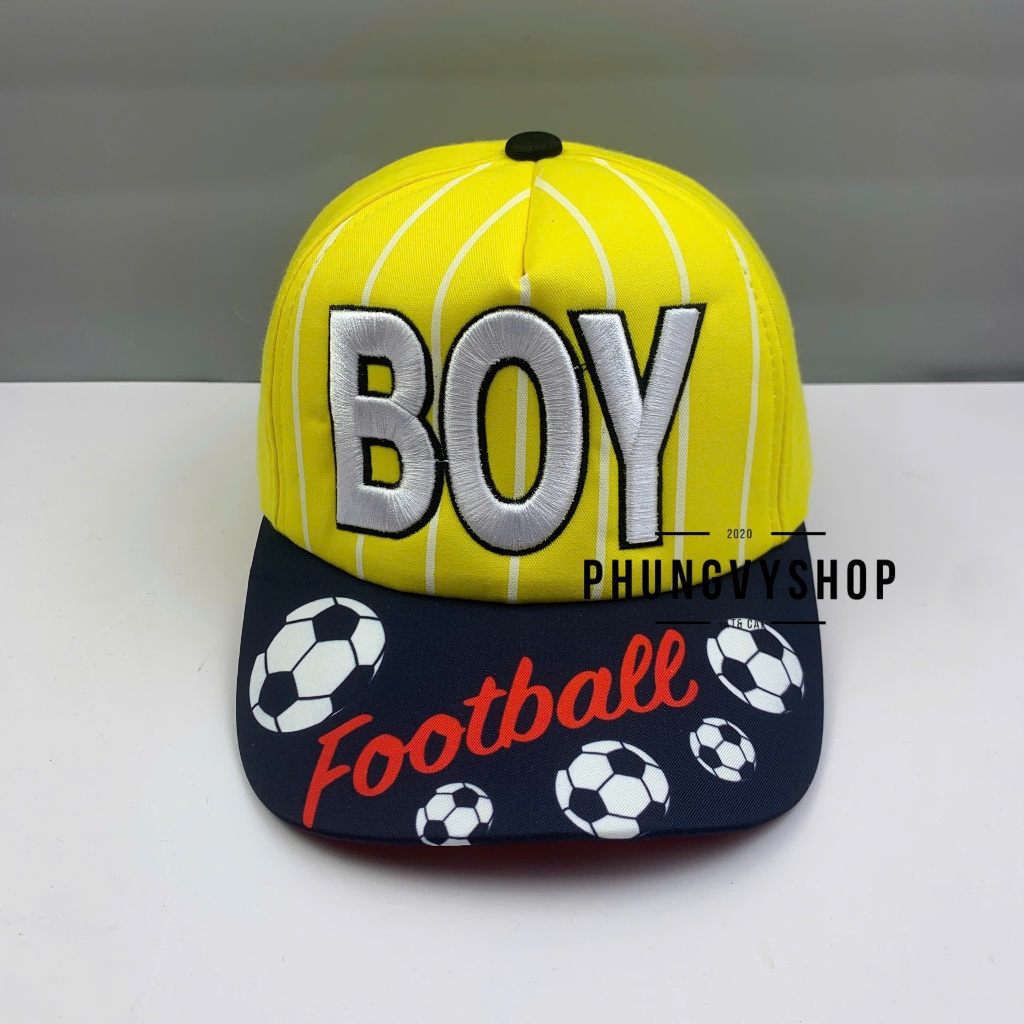 (SALE) Bé 3-8 TUỔI/ Mũ lưỡi trai cho bé trai bé gái phungvyshop- Nón trẻ em / Kết trung BOYFOOTBALL /