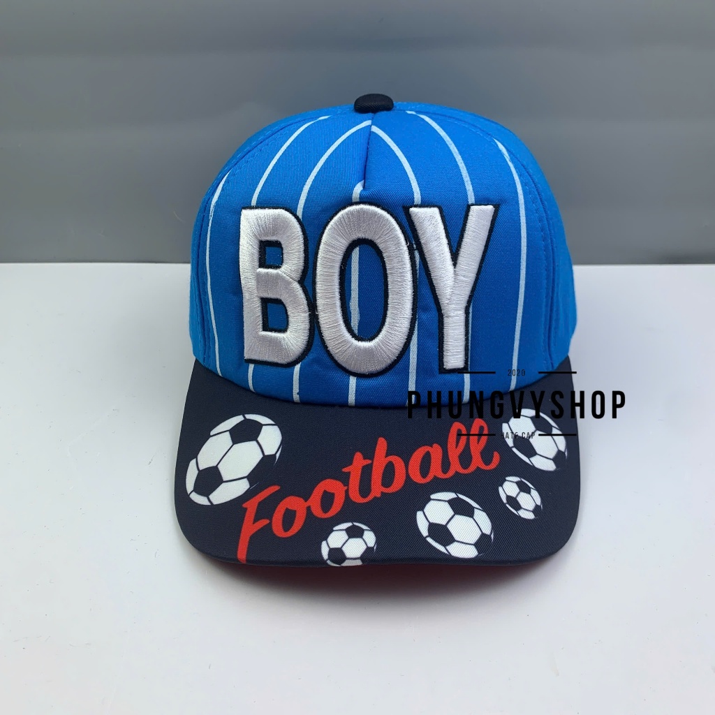 (SALE) Bé 3-8 TUỔI/ Mũ lưỡi trai cho bé trai bé gái phungvyshop- Nón trẻ em / Kết trung BOYFOOTBALL /