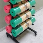 Kệ sắt, giá đựng 02 tầng thảm tập yoga chân đế có thiết kế các con lăn( có chốt) di động hoặc quay 360 độ, bền chắc bóng — ảnh 6