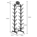 Kệ sắt, giá đựng 02 tầng thảm tập yoga chân đế có thiết kế các con lăn( có chốt) di động hoặc quay 360 độ, bền chắc bóng — ảnh 2