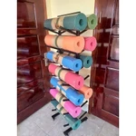 Kệ sắt, giá đựng 02 tầng thảm tập yoga chân đế có thiết kế các con lăn( có chốt) di động hoặc quay 360 độ, bền chắc bóng — ảnh 5