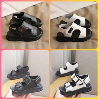Form nhỏ Sandal Hở Mũi Da Trơn Đế Siêu Mềm Phong Cách Hàn Quốc Cho Bé Trai K152