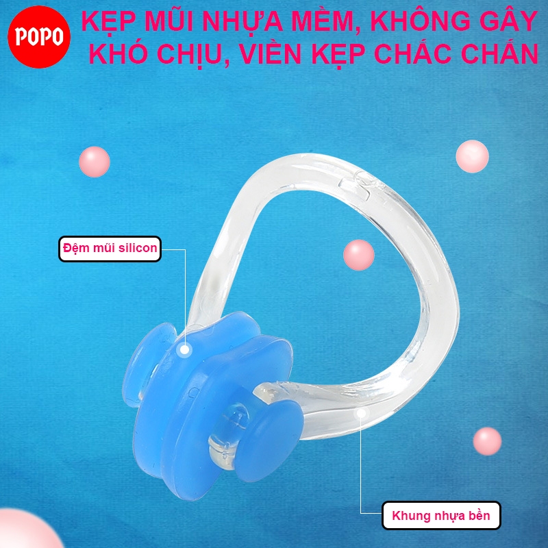 Bộ bịt tai kẹp mũi SPORTY EN nhiều màu kèm hộp đựng, đi bơi lội, lặn biển ngăn nước 100%