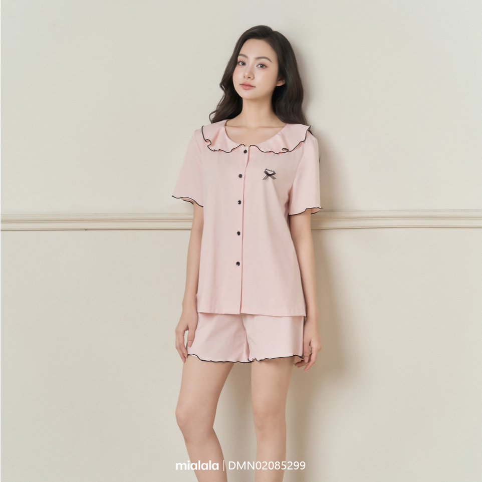 Ảnh Đồ mặc nhà Mialala chất liệu cotton thiết kế cổ bèo nữ tính DMN02085299 2