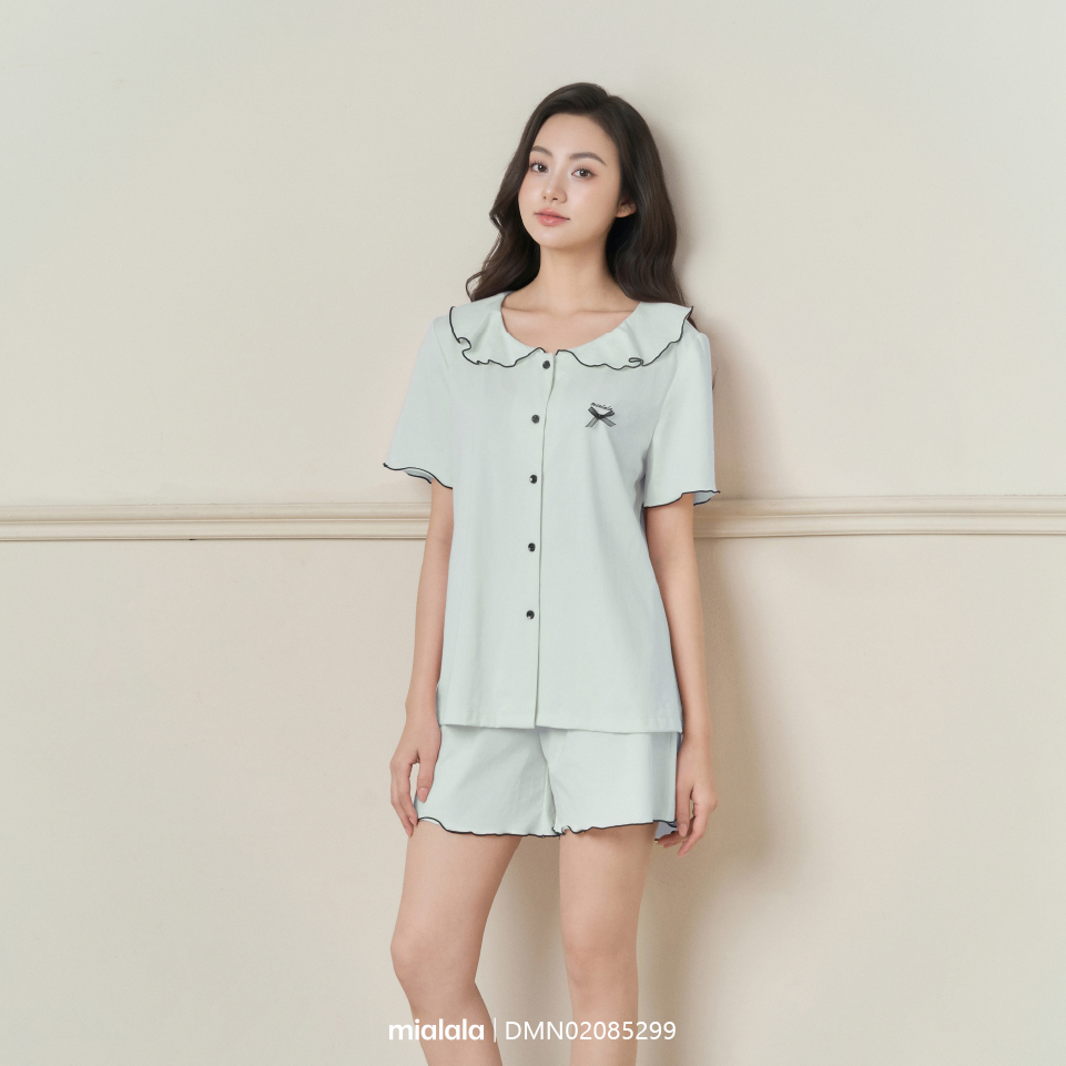 Ảnh Đồ mặc nhà Mialala chất liệu cotton thiết kế cổ bèo nữ tính DMN02085299 3