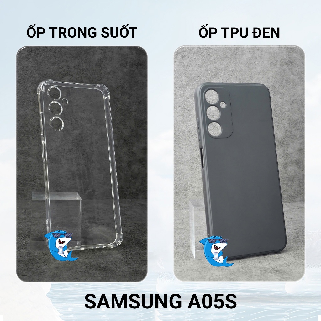 Ốp lưng Samsung A05, A05S bảo vệ cam điện thoại toàn diện cạnh vuông nhựa dẻo tpu bibi glass