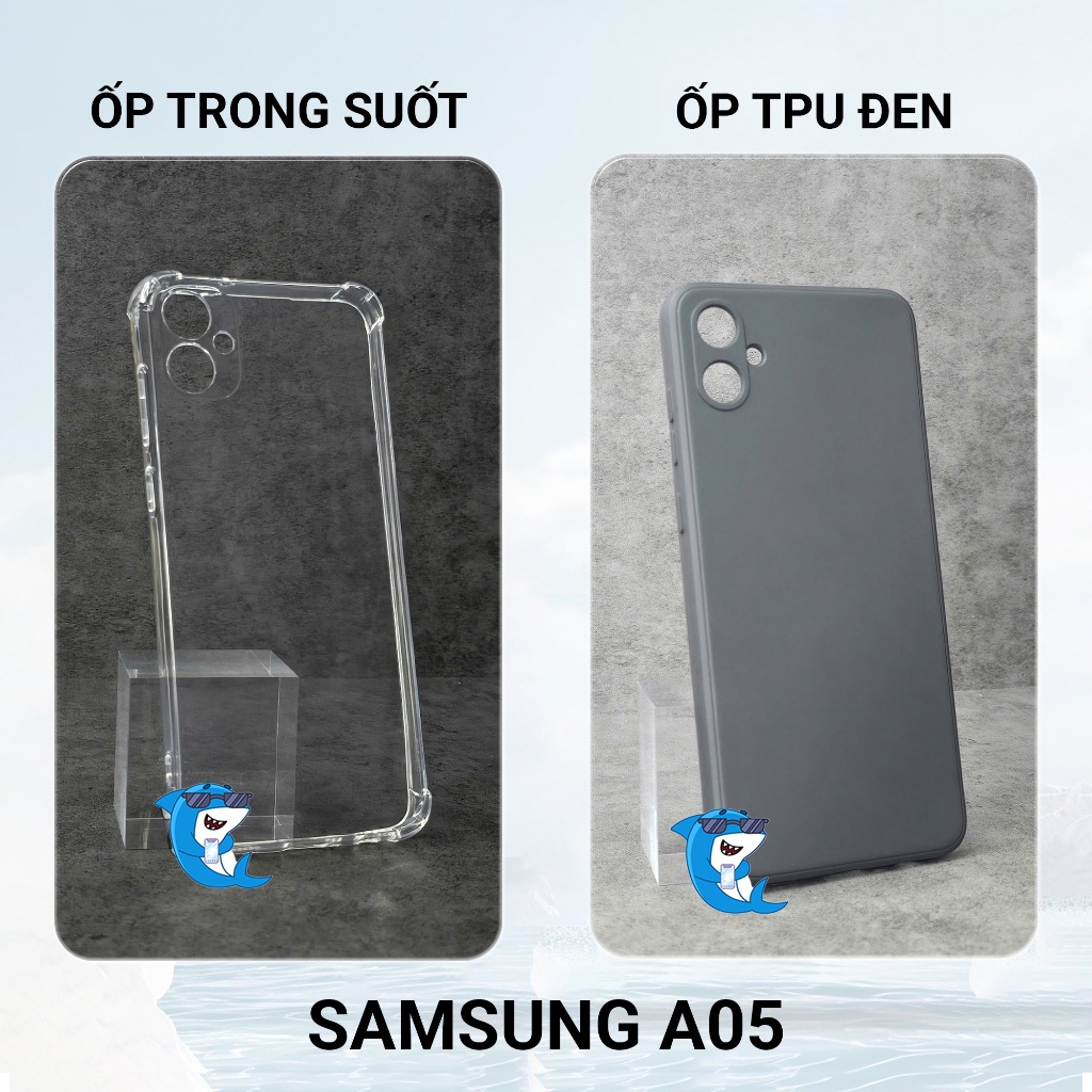 Ốp lưng Samsung A05, A05S bảo vệ cam điện thoại toàn diện cạnh vuông nhựa dẻo tpu bibi glass