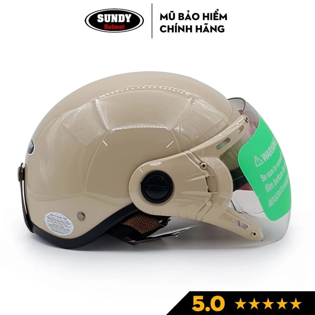 Ảnh Mũ bảo hiểm nửa đầu có kính SUNDY HP-01K an toàn, thời trang, nhiều màu cá tính, Freesize (vòng đầu 55-58cm) 4