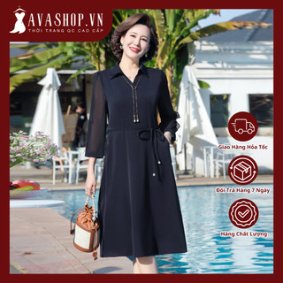Đầm Mùa Xuân Dài Tay Khí Chất Cho Mẹ VH96