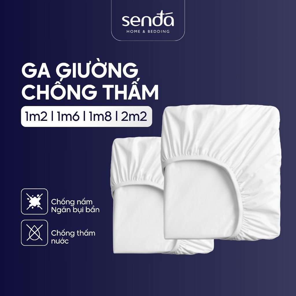 Ga chống thấm Cotton phủ TPU kháng nước Sen Đá Home Bedding, bảo vệ đệm 1m2 1m6 1m8 2m2 15cm 20cm