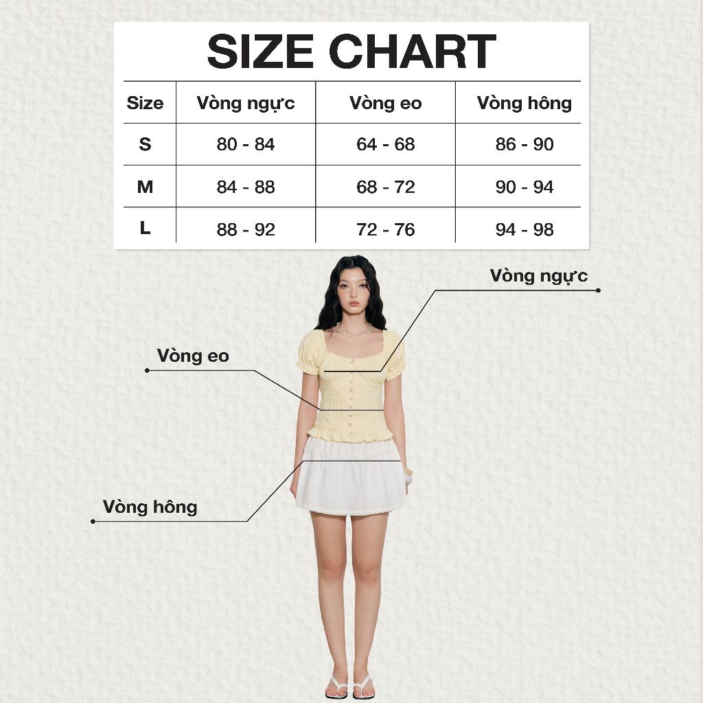 Ảnh DOTTIE - Chân váy ngắn phối vải - Trắng - S0277 2