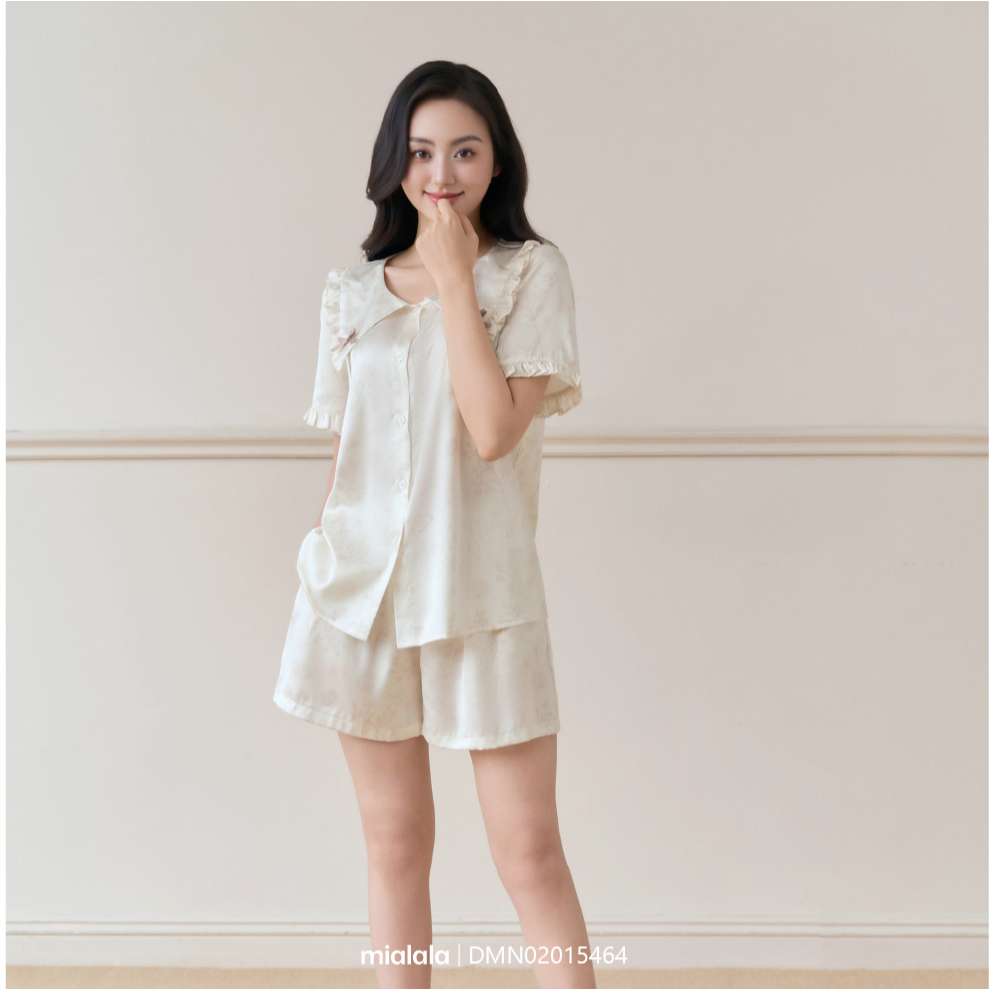 Ảnh Đồ bộ mặc nhà Mialala pyjama dáng ngắn lụa latin DMN02015464 1