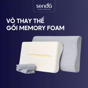 Vỏ thay thế gối Cao su non Sen Đá Home Bedding, áo gối Memory foam