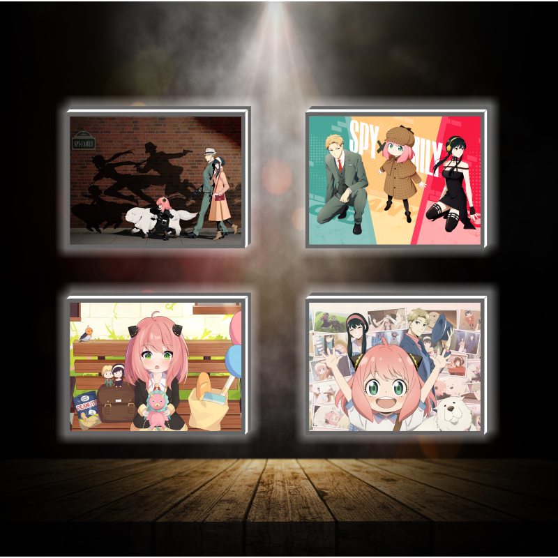 Tranh đèn led 3D đổi màu Spy x Family - Tranh đèn led 3D ANIME trang trí bàn làm việc, đèn ngủ