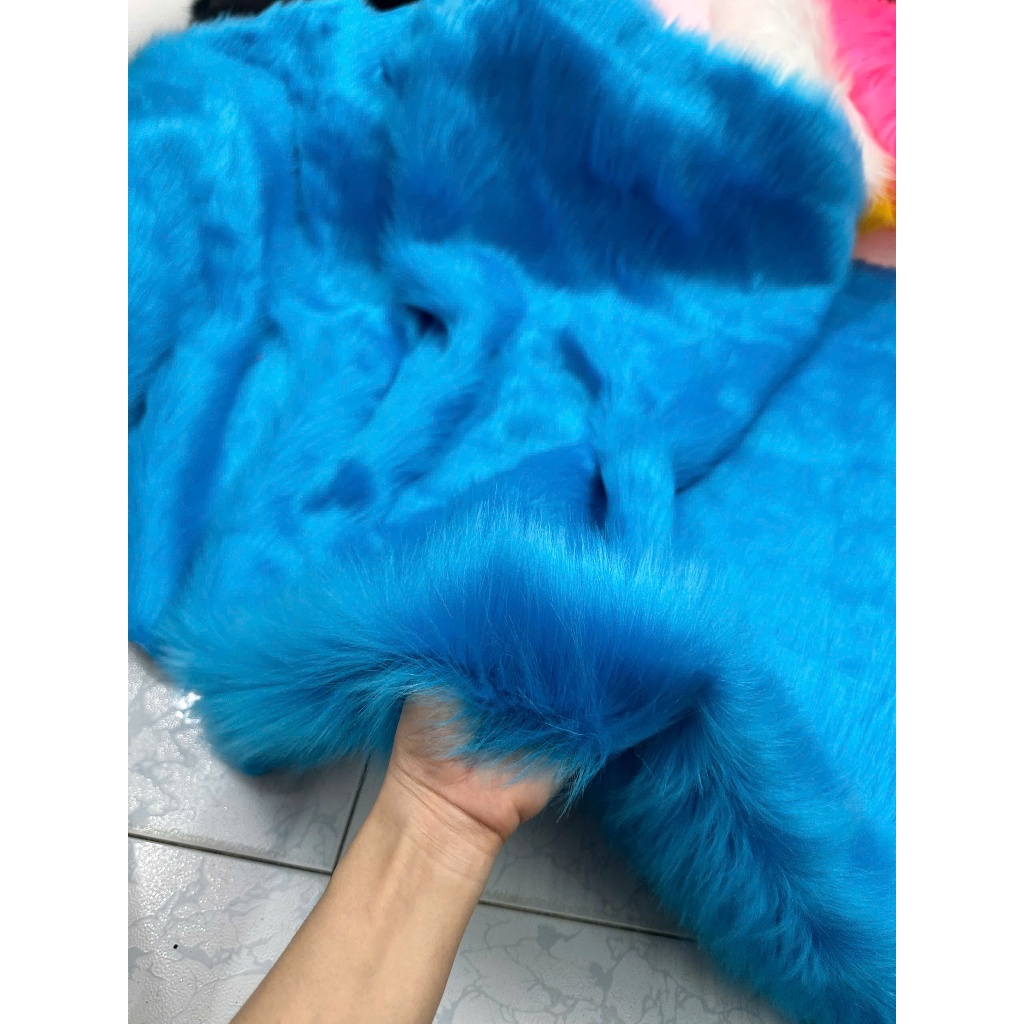 Thảm Lông Dài Chụp Hình Sản Phẩm - Thảm Lông Dài Màu Xanh Dương Lông Dài 5cm