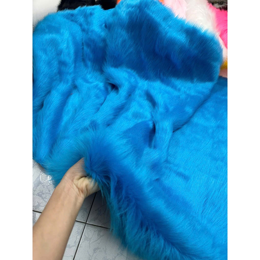 Thảm Lông Dài Chụp Hình Sản Phẩm - Thảm Lông Dài Màu Xanh Dương Lông Dài 5cm