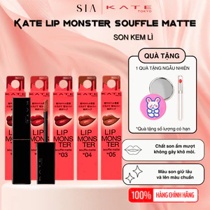 Son kem lì Kate Lip Monster Souffle Matte lên màu chuẩn dưỡng ẩm lì mịn lâu trôi - TiemDepSia