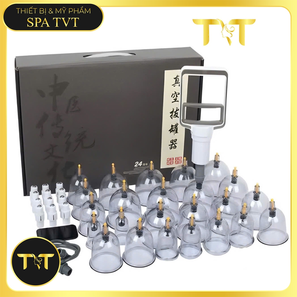 BỘ GIÁC HƠI 24 CỐC HÚT MÁY & HÚT TAY, THƯ GIÃN CƠ THỂ, GIẢM NHỨC MỎI, LƯU THÔNG KHÍ HUYẾT