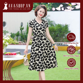 (THANH LÝ LẺ SIZE) ) Đầm Hoa Đẹp Cho Mẹ Sang Chảnh VH89