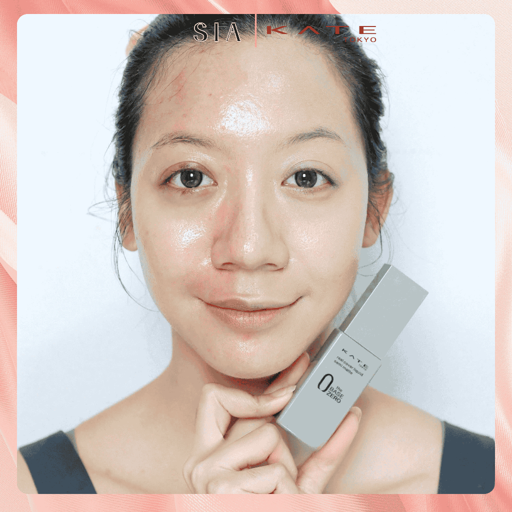 Kem nền Kate Real Cover Liquid Semi Matte che khuyết giúp da mịn màng tự nhiên phù hợp da dầu