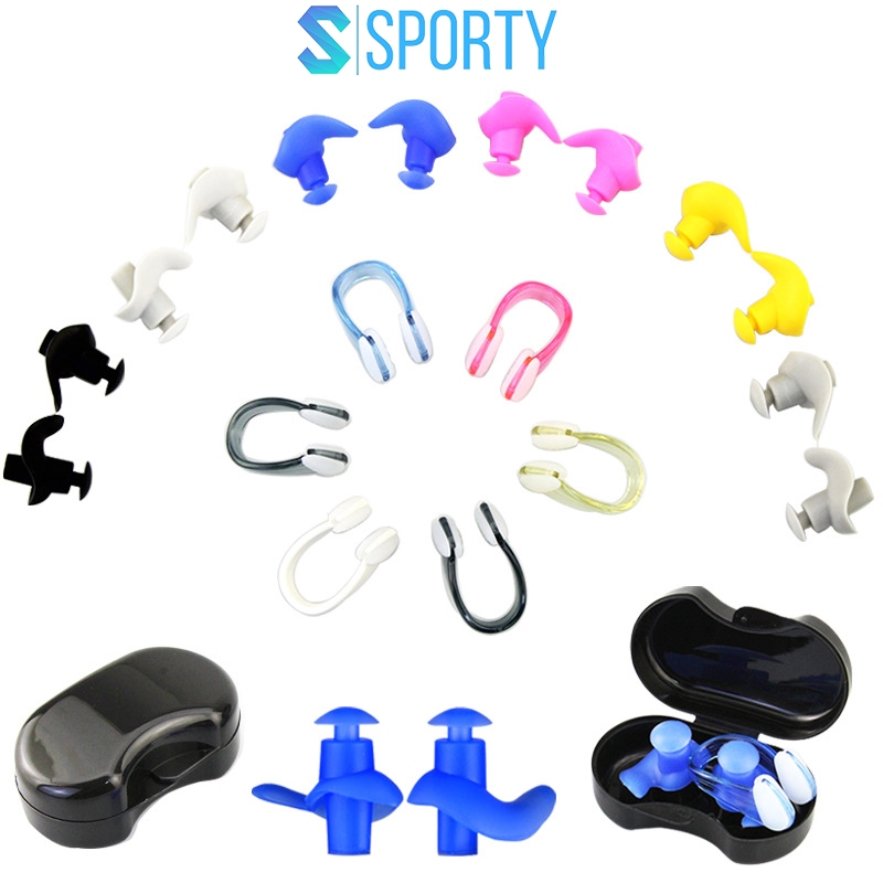 Bộ bịt tai kẹp mũi thiết kế 3D cách âm, ngăn nước tuyệt đối dùng khi bơi SPORTY EP3