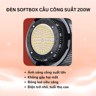 Bộ 2 Đèn Trợ Sáng Softbox Cầu Và Vuông Trợ Sáng Chụp Ảnh Studio,Livestream,Quay Video,Tự Setup Tại Nhà