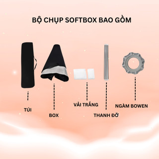 Bộ 2 Đèn Trợ Sáng Softbox Cầu Và Vuông Trợ Sáng Chụp Ảnh Studio,Livestream,Quay Video,Tự Setup Tại Nhà
