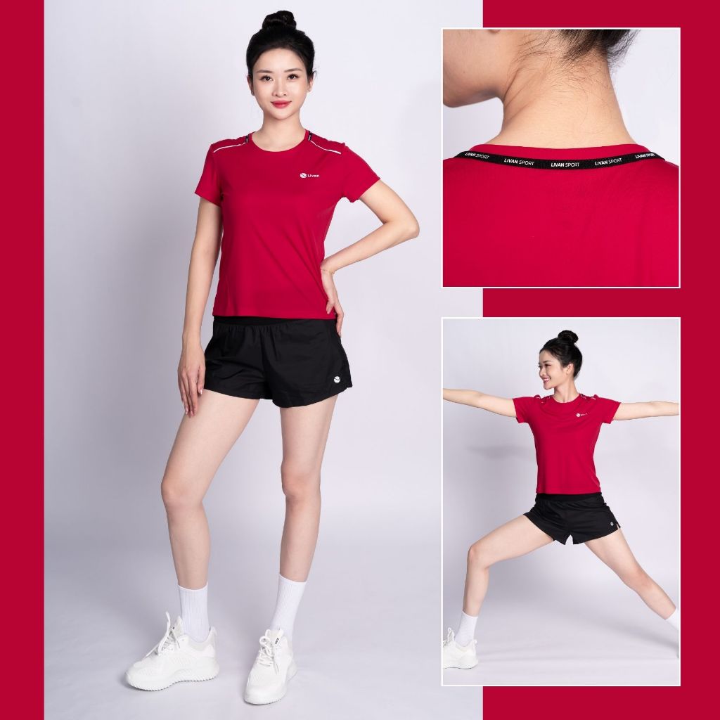 Ảnh Áo Chạy Bộ Nữ Nhanh Khô Nhiều Màu Sắc Lựa Chọn LV24N03F204 Livan Sport, Áo Running Nữ, Áo Chạy Nữ Siêu Nhẹ 3