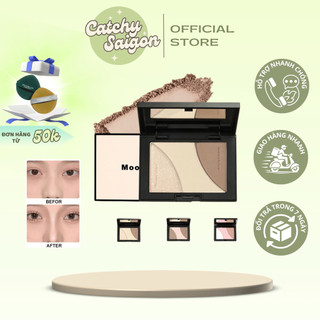 [MOOEKISS] Bảng Phấn Tạo Khối Mooekiss 3 Ô, Kèm Bắt Sáng Tạo Khối Tự Nhiên, 16.5g