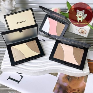 [MOOEKISS] Bảng Phấn Tạo Khối Mooekiss 3 Ô, Kèm Bắt Sáng Tạo Khối Tự Nhiên, 16.5g