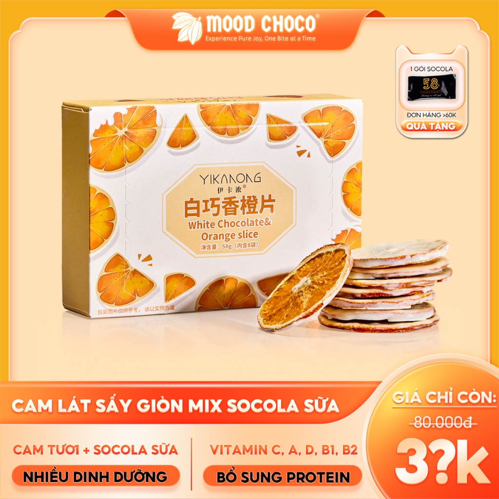 Socola Trắng Cam Sấy Giòn Hộp 58g | Chocolate Cam Nguyên Miếng | Ăn Vặt ...