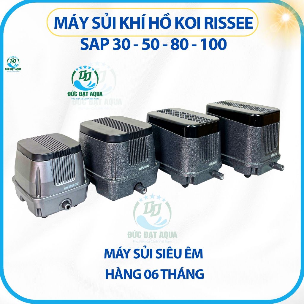 Máy Sủi Khí oxy Hồ Koi Rissee SAP 30 - 50 - 80 - 100, siêu êm bảo hành 6 tháng 7