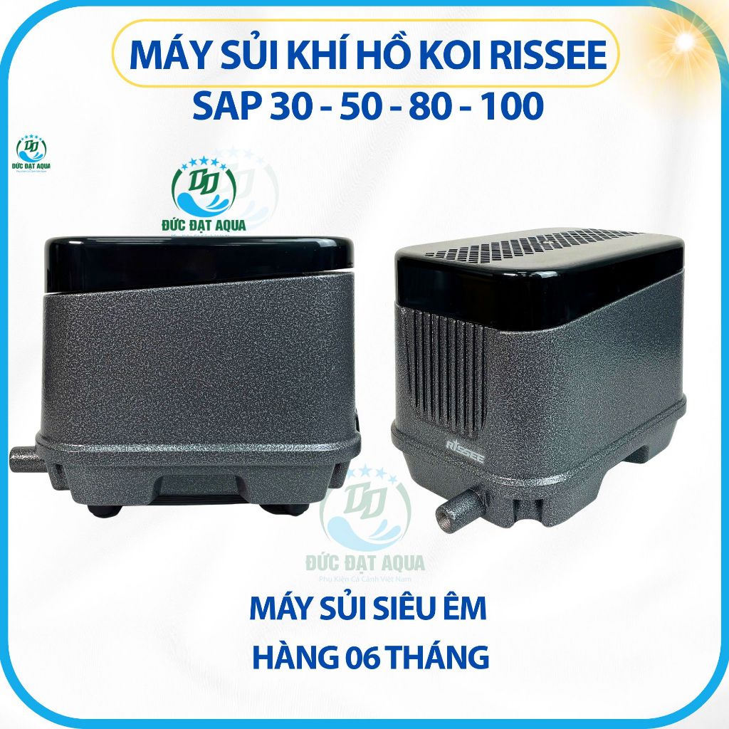 Máy Sủi Khí oxy Hồ Koi Rissee SAP 30 - 50 - 80 - 100, siêu êm bảo hành 6 tháng 9