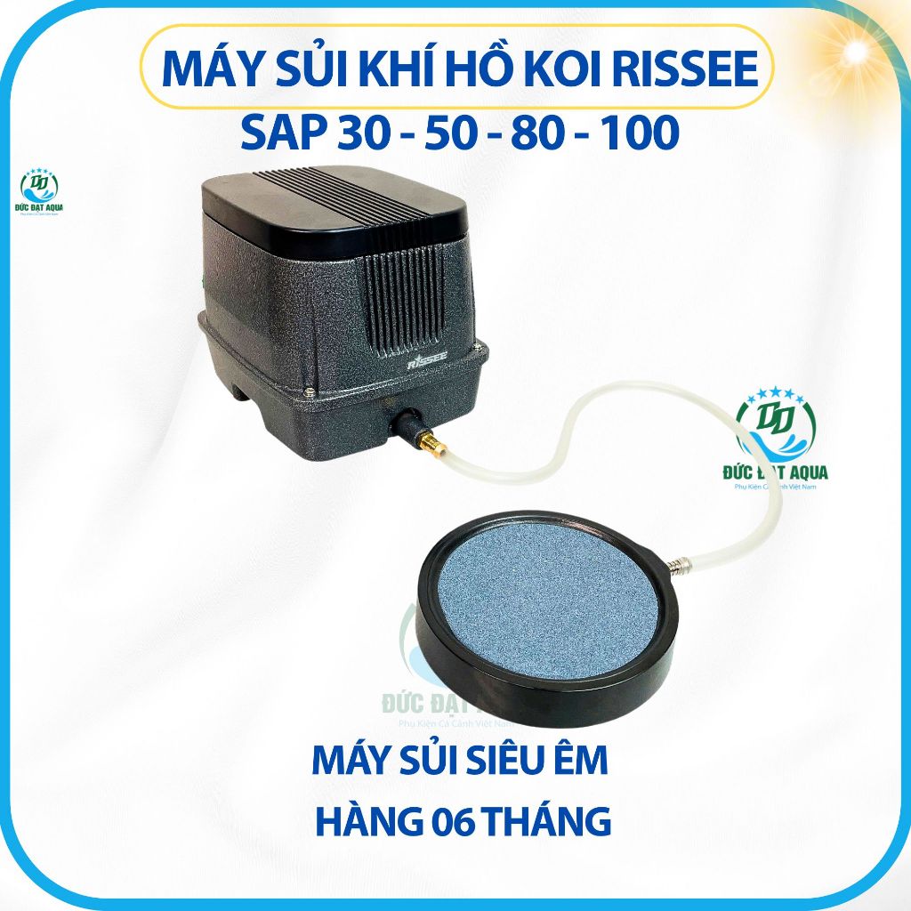 Máy Sủi Khí oxy Hồ Koi Rissee SAP 30 - 50 - 80 - 100, siêu êm bảo hành 6 tháng 6