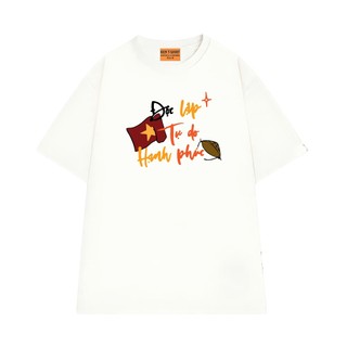 Áo Thun NGỐ TEE Độc Lập Tự Do Hạnh Phúc Cờ Viêt Nam Nón Lá Chất Vải Cotton 75 Thoáng Mát Mềm Mịn