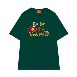 Áo Thun NGỐ TEE Độc Lập Tự Do Hạnh Phúc Cờ Viêt Nam Nón Lá Chất Vải Cotton 75 Thoáng Mát Mềm Mịn