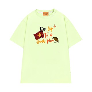 Áo Thun NGỐ TEE Độc Lập Tự Do Hạnh Phúc Cờ Viêt Nam Nón Lá Chất Vải Cotton 75 Thoáng Mát Mềm Mịn