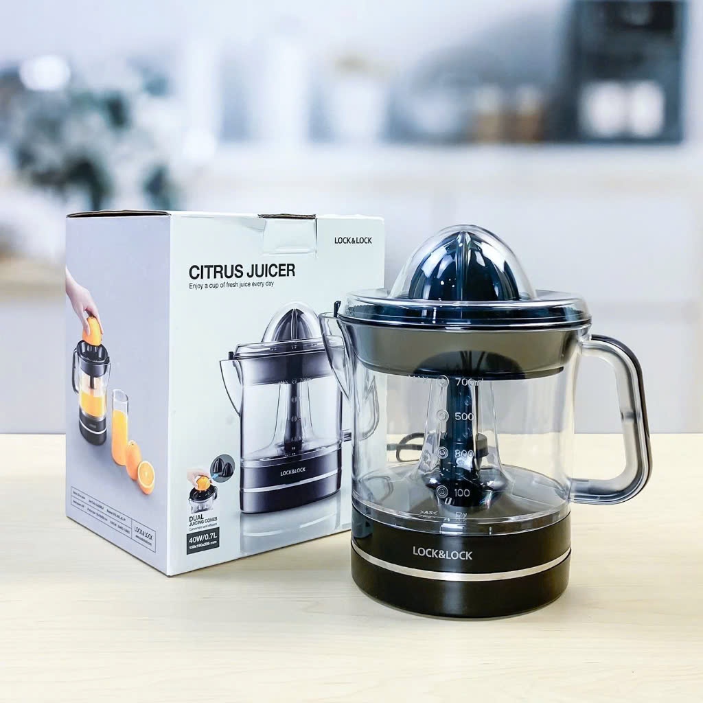 Ảnh Máy vắt Cam LocknLock Citrus Juicer EJJ236BLK Màu Đen, Dung Tích 700ml, Công Suất 40W - K-MALL 3